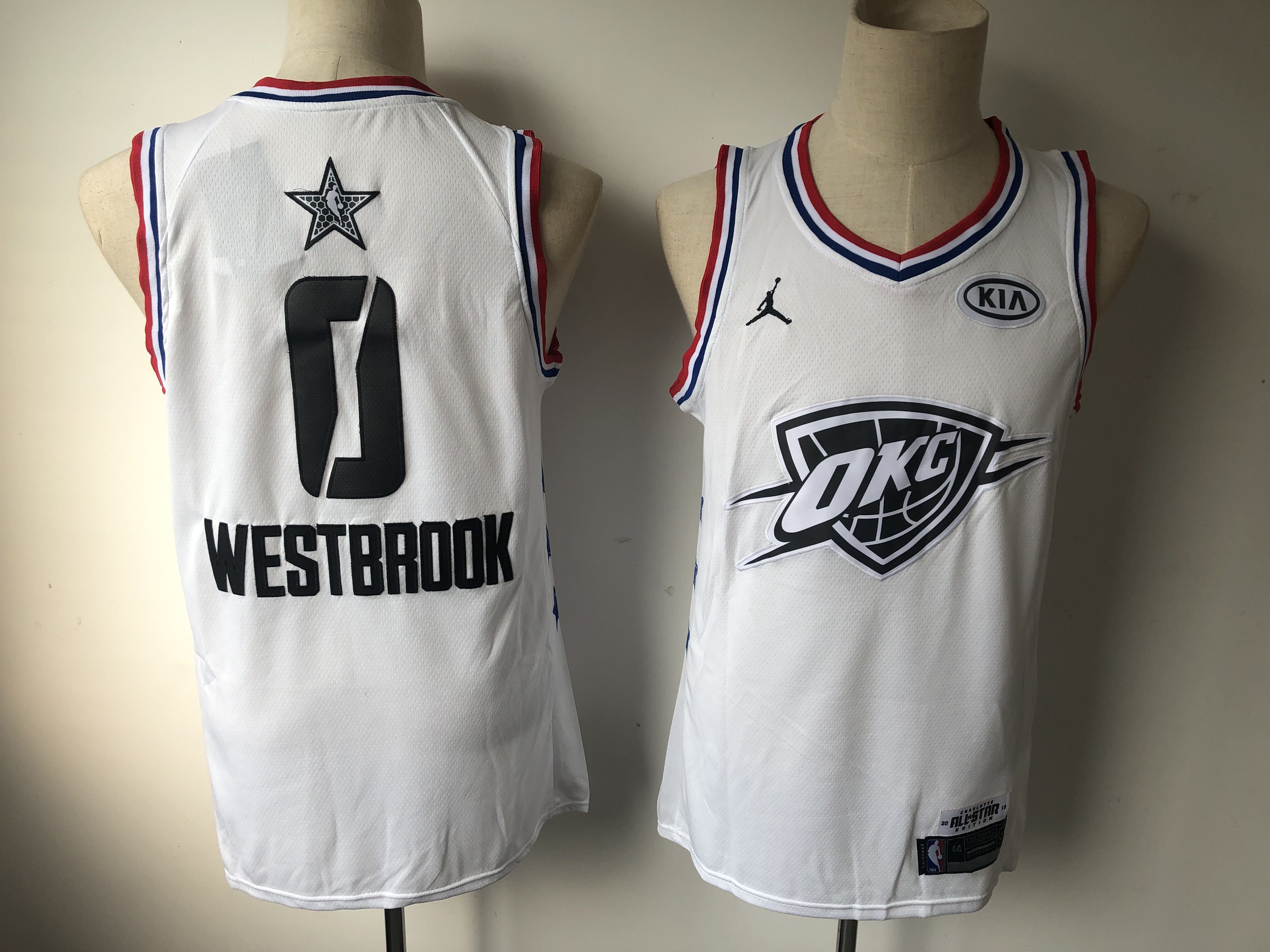 Men Oklahoma City Thunder #0 Westbrook White 2019 All Star NBA Jerseys
